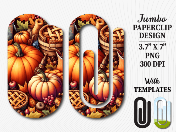 Enhance Your Brand with the Fall Harvest Pumpkin Pie Jumbo Paperclip Design