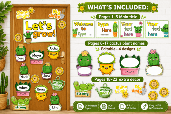 Transform Your Classroom with FREE Editable Cactus Classroom Door Deco: A Guide to Creating a Welcoming, Growth-Oriented Space
