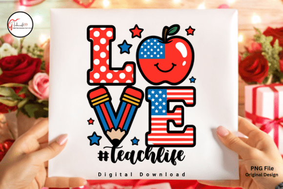 USA Patriotic Teacher Love PNG: The Perfect Digital Asset for Back-to-School Creations